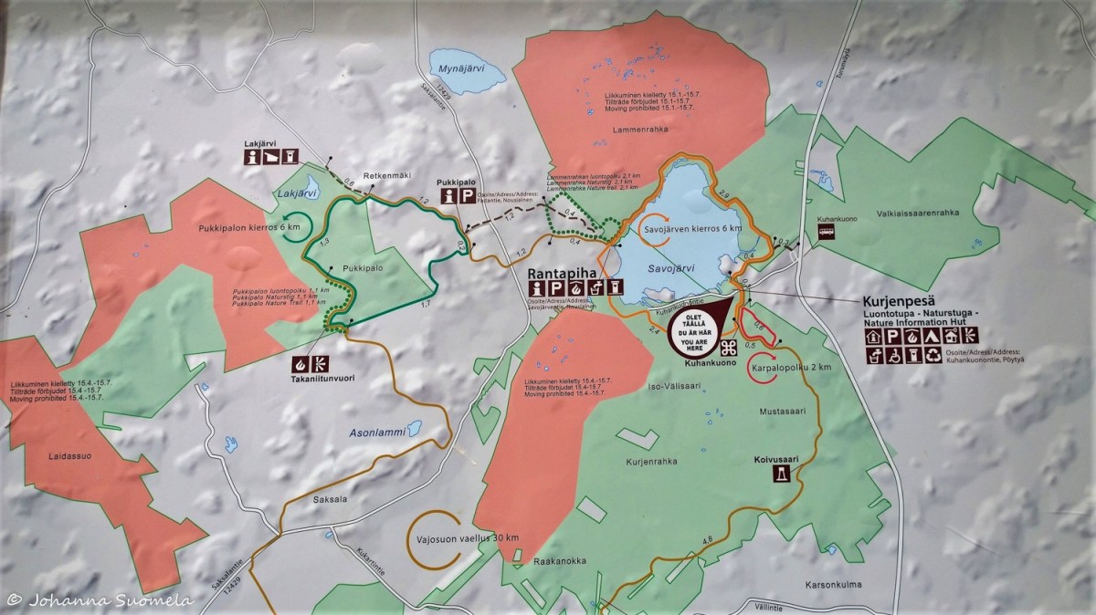 Kurjenrahkan kansallispuisto kartta