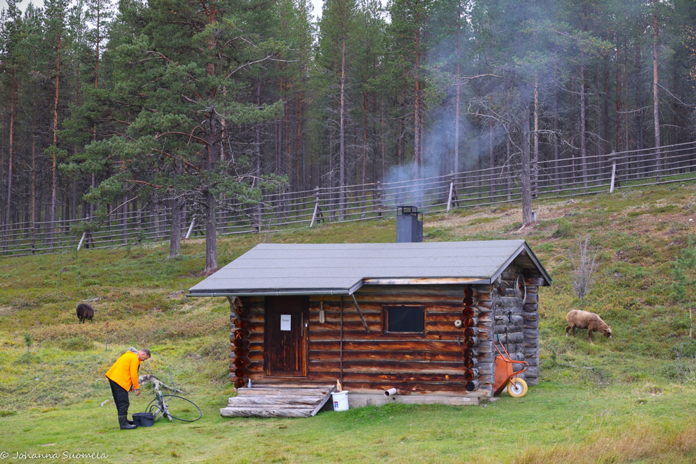 Kaapin Jounin saunan nurkalta juoksee lähdevesi letkua pitkin.