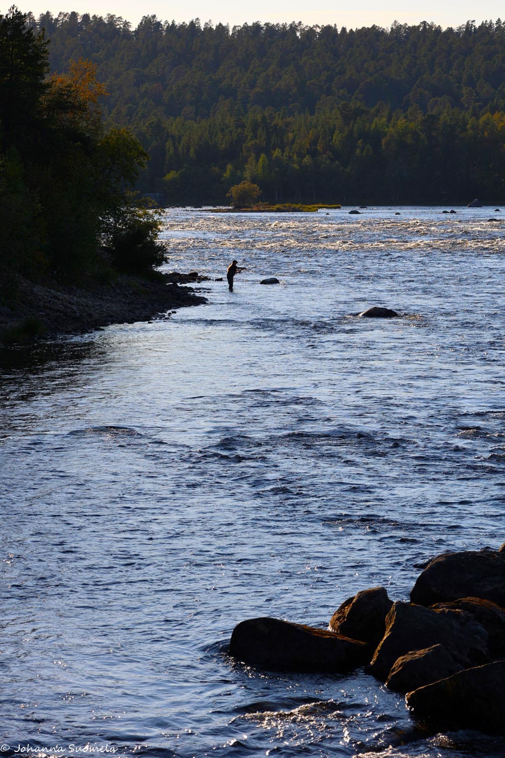 Kalastaja Juutuanjoella. 
