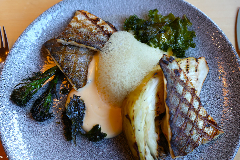 Ravintola Aanaarin kalapääruoka elokuussa 2022.